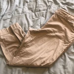 Cuffed khaki capri pants